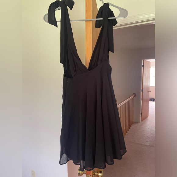 Forever 21 black mini skater dress with tie straps in size S - Picture 3 of 5